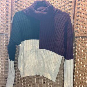 Forever 21 | Multi-color Block | Ribbed Knit Turtleneck Sweater